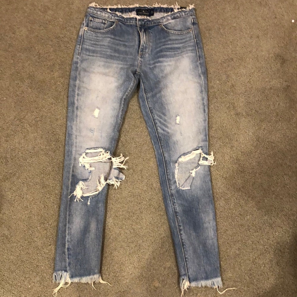Distressed Lucky Brand Boyfriend Jeans